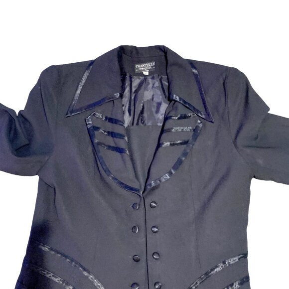Chantelle NY Jacket Womens 18 Black Modesty Panel Secretary Church Plus Size VTG - Picture 11 of 15